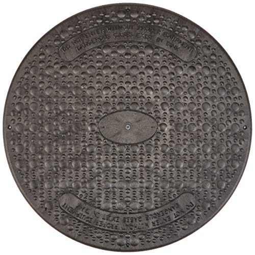 Jackel 24-Inch Septic Tank Riser Cover with Water-Tight Seal, Black