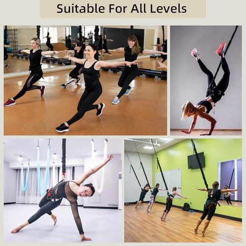 PRIORMAN CE Certified Bungee Fitness Set for 80-220lbs, S Size (110-132lbs) - Aerial Yoga & Low-Impact Training Kit