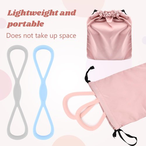 3 Pack Figure 8 Resistance Bands for Women, 15 lbs, 25 lbs & 35 lbs, 8 Shaped Exercise Bands for Arms, Back, Shoulders, Legs and HIPS Working Out(Color:Pink+Blue+Grey)