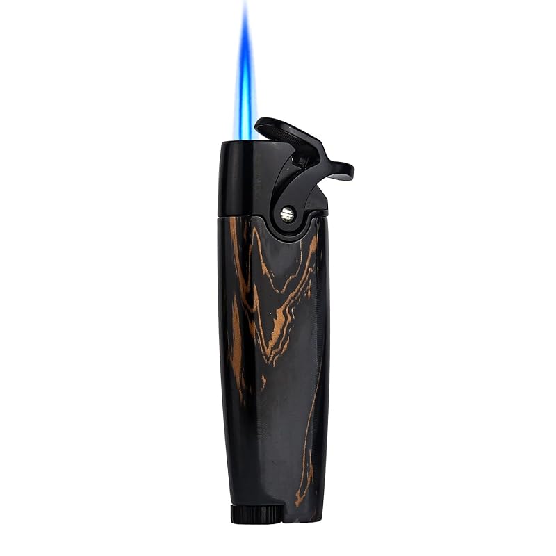 Honest Butane Torch Lighter Adjustable Refillable Pocket Torch - Black Marble
