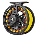 Fly Fishing Reel Combo with Fluorescent Yellow Line Large Arbor 3/4wt 5/6wt 7/8wt