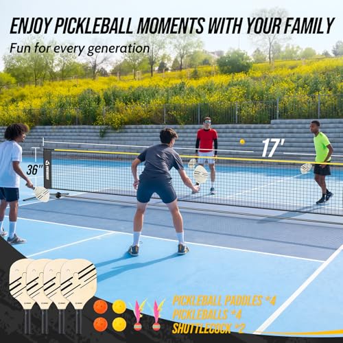 Patiassy Black 3-in-1 Volleyball, Badminton & Pickleball Net Set with Adjustable Heights