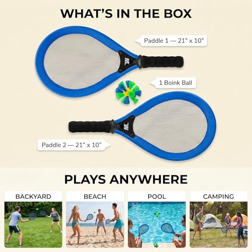 Large Outdoor Badminton Game Set - No Net Needed, Family Fun Racket Sport