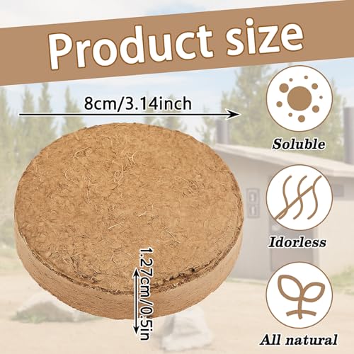 LEIFIDE Composting Toilet Coconut Coir Disks - 12 Pack, 8cm Soil Discs
