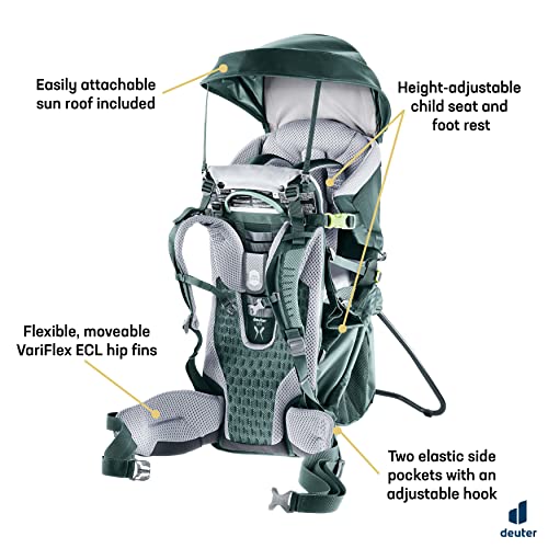 Deuter Kid Comfort Child Carrier Backpack for Hiking & Travel - Forest