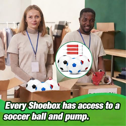 Yasuwekik 36 Pack Deflated Soccer Balls with Pump for Christmas Shoebox Gifts