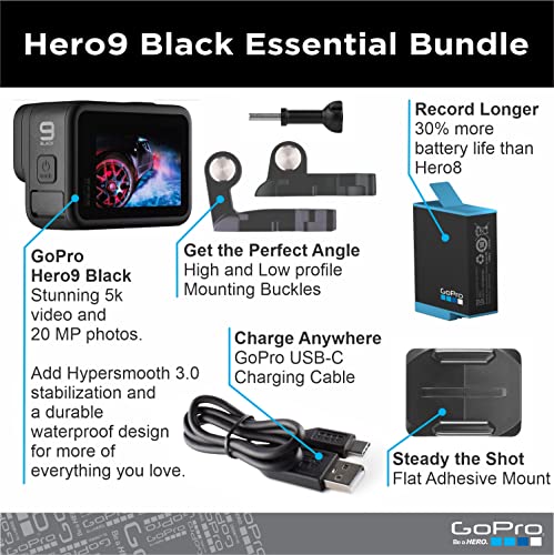 GoPro HERO9 Black Waterproof Action Camera with Front LCD & 5K Video - H9 Black