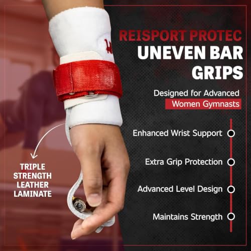 Gymnastics Leather Grip for Uneven Bars - Protec Elite Hook & Loop Medium - USA