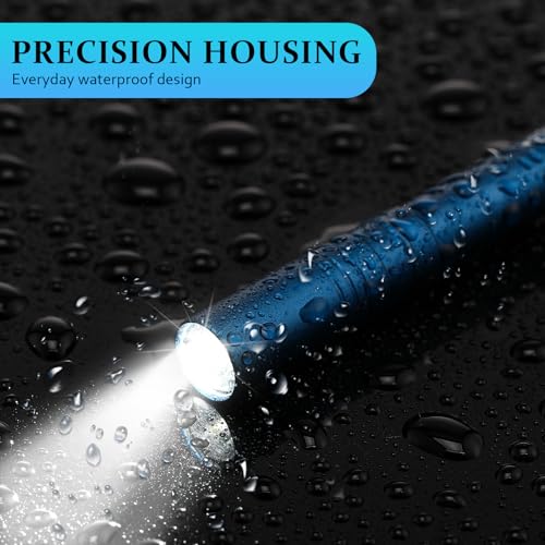 Blue Pocket LED Flashlights Pen Set Bulk 48 Pack Aluminum Clip Handheld Torches for Camping Hiking Emergency