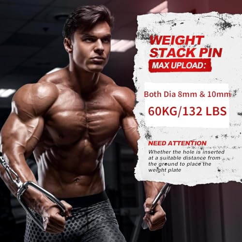 Weight Stack Pin with Spring Collar for Fitness Equipment - 2 Inch Extender