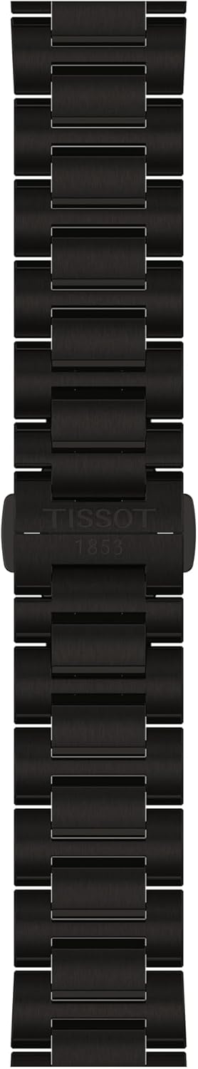 Tissot PRC 100 Solar Watch for Men - Black PVD Dial, 39mm, Stainless Steel Bracelet, Solar Quartz Movement