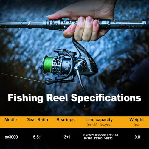 7.87 ft Telescopic Fishing Rod Reel Combo with Carrier Bag for Travel Saltwater & Freshwater Fishing