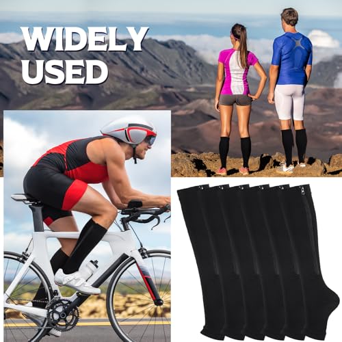 Nuanchu XL Black Zipper Compression Socks - 3 Pair