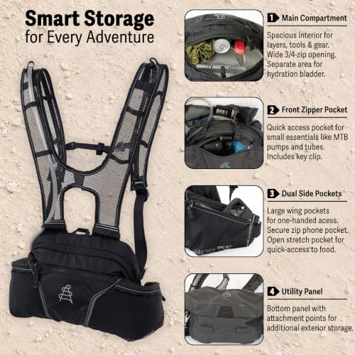 Arctos Mountain Bike Hydration Pack with Bladder - Bounce-Free Lumbar Design