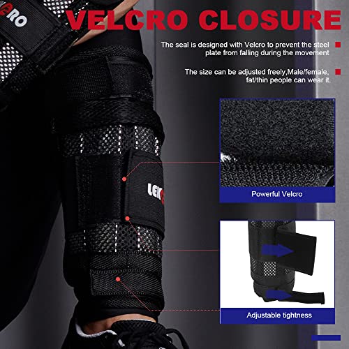 LEKÄRO Adjustable Ankle Weights 22 LBS with Removable Steel Bars for Men & Women