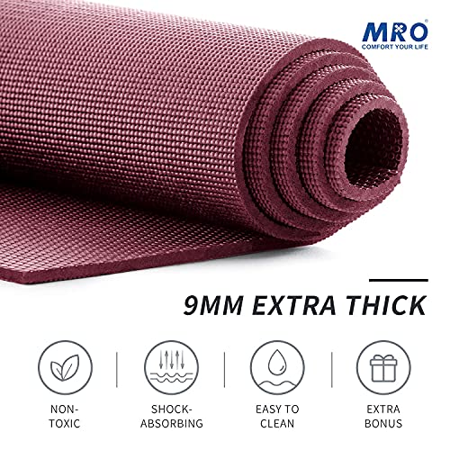 Purple Extra Large Yoga Mat 6x4 ft, 9mm Thick Non-Slip Exercise Mat
