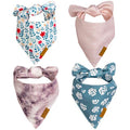 Large Dog Bandanas 4 Pack - Floral Summer Pet Accessories, Adjustable Fit