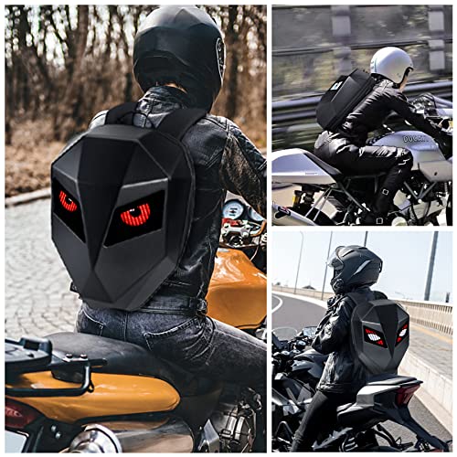 DABASHAN Motorcycle Backpack with LED Screen, Waterproof Hard Shell, Large Capacity, Adjustable Straps — Ideal for Riding & Travel