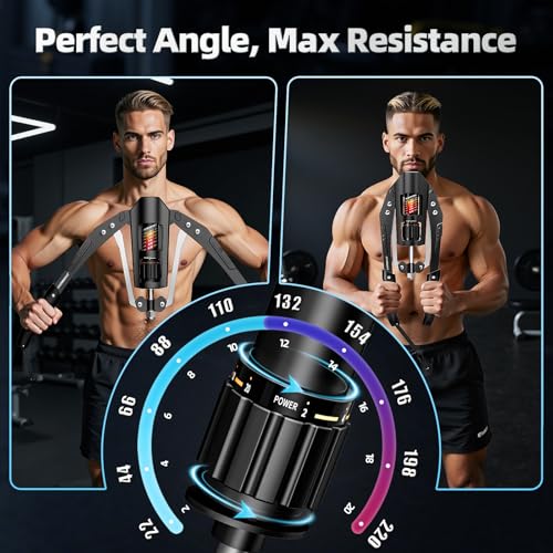 FullBlack Hydraulic Arm Exerciser with Adjustable 22-440lbs - Home Fitness Equipment