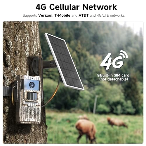 TKENPRO Camouflage Brown Trail Camera with Built-in 4G SIM & Unlimited Data - 2K Live Feed Night Vision