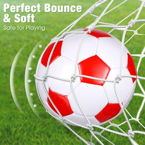 Soulchen Size 4 Soccer Balls Bulk Pack with 2 Pumps - 16 Colorful 20cm Sports Balls