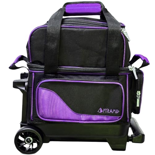 Bowling Ball Roller Bag with Shoe Compartment & Accessories - Pro Black/Purple