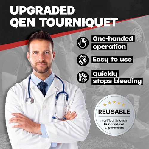 Black 5 Pack Tourniquets for Bleeding Control One-Handed Emergency First Aid