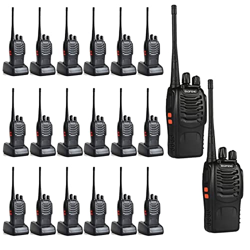BAOFENG BF-888S 20 Pack Long Range Walkie Talkies with Earpieces for Team & Business