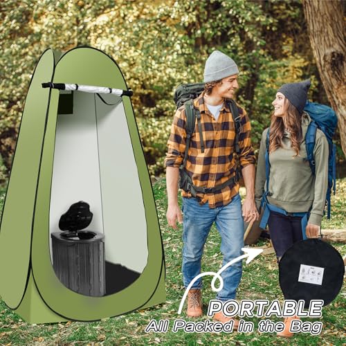 G2 GO2GETHER Green Portable Camping Toilet Kit with Privacy Tent & Carry Bag