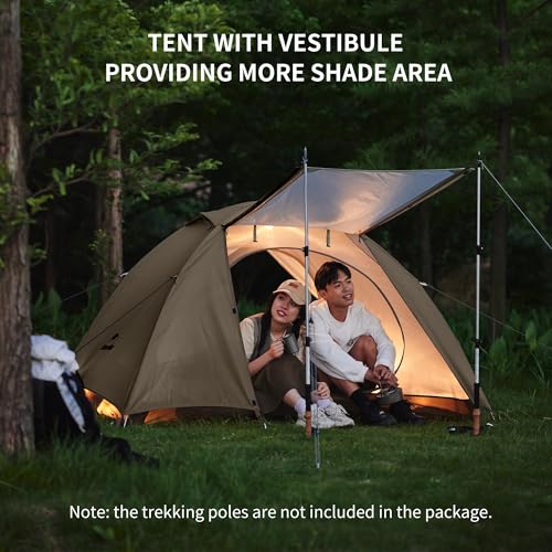 Brown 2-Person Backpacking Tent - Waterproof & Ultralight Camping Shelter