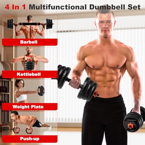45LBS Adjustable Dumbbell Set with Connector - Home Fitness Equipment