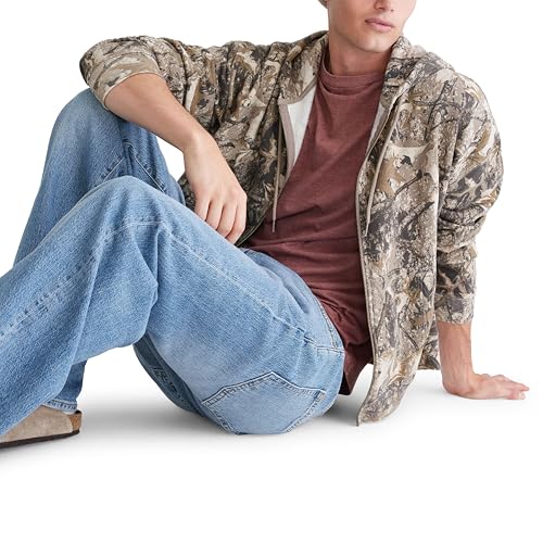 Men's Forest Camo Boxy Full-Zip Hoodie - X-Large