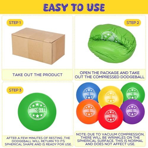 Jerify 6-Inch Soft Foam Dodgeball Set with 18 Balls in 6 Colors & Storage Bag