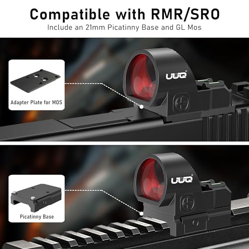 UUQ EagleC28F Reflex Sight with Fiber Optic, Shake Awake, RMR Mount