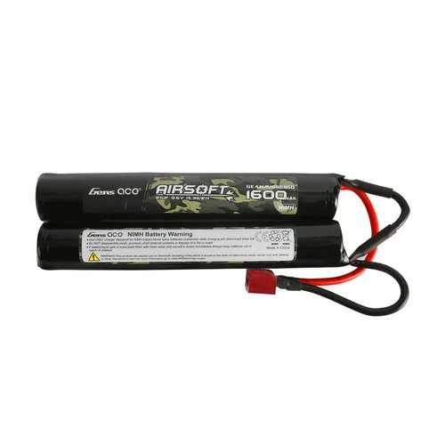 Gens ace 1600mAh 9.6V 8S1P Airsoft Nunchuck-Style NIMH Battery with T Plug