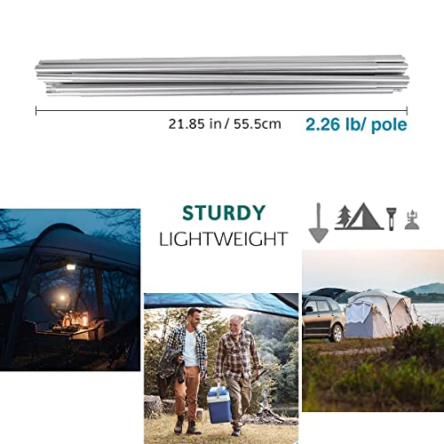 24ft 10.5in Aluminum Tent Poles Replacement Kit for Large Family Tents - Lightweight 7001 T6 Alloy, 2 Poles Pack