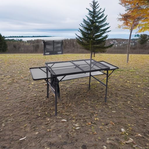 Nice C 4.4ft Metal Folding Camping Grill Table with Mesh & Storage - NC-XHGRILLTB-MESH4FT