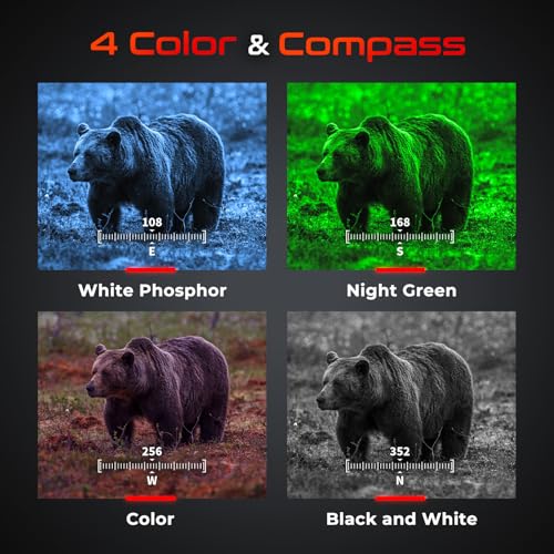 2K Night Vision Monocular - Digital Infrared Goggles with 4 Color Modes, Helmet Mountable, 60Hz Refresh, 940nm IR, 0.0001 Lux Sensor