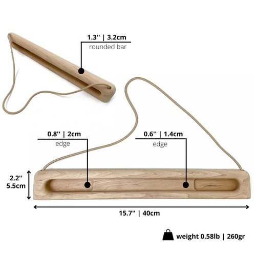 Playmate Portable Climbing Hangboard for Rock Climbing – Compact Wooden Fingerboard Trainer for Grip Strength & Fitness | Lightweight Hang Board | Hand Grip Strengthener | Home Gym Workout Equipment