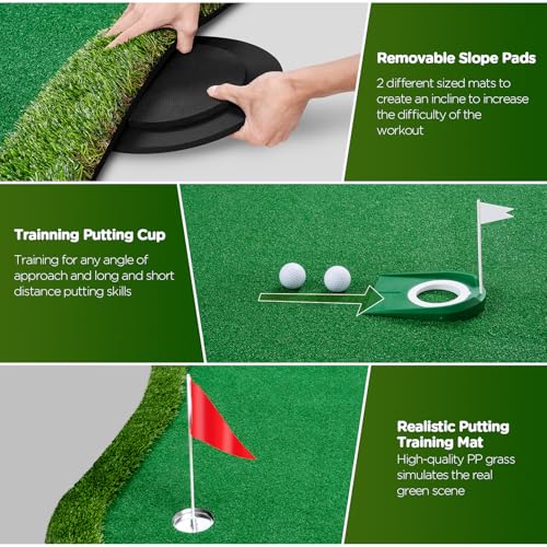 FARROLL 5x10ft Green Indoor/Outdoor Golf Putting Green Mat - Realistic Practice