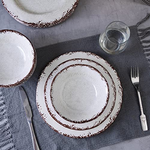 White Dinner Plate Set 11 Inch Melamine Plates - 6 Pieces Camper RV Tableware