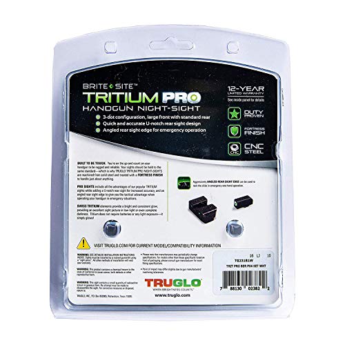 TRUGLO Tritium Night Sight Set for Beretta PX4 Storm - Black, TG231B1W