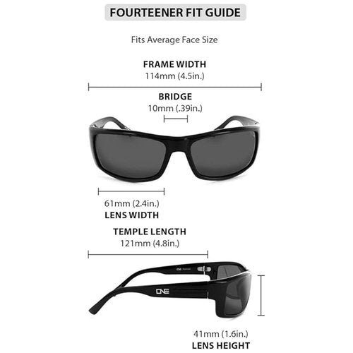 Optic Nerve, Fourteener, Men's Sunglasses with Polarized Grey Lens - Shiny Dark Demi