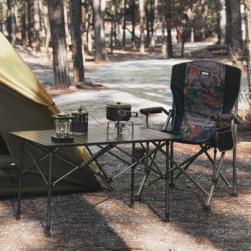 Byliable Black Folding Camping Table 36.8"L x 21.9"W Adjustable Height Lightweight
