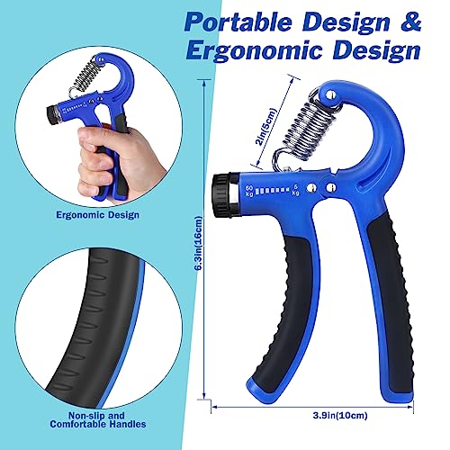 Blue Hand Grip Strength Trainer with Adjustable Resistance - 2 Pack