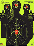 50 Pack Shooting Targets - 18 x 24 Inch Fluorescent Yellow Splatter Silhouette Targets for Firearms & Airsoft