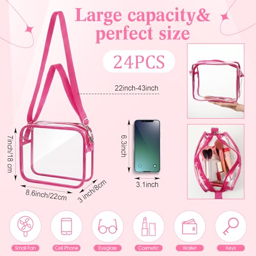 Eccliy Multi-colored Clear Crossbody Bag Stadium Approved PVC Shoulder Messenger for Concerts & Travel - 24