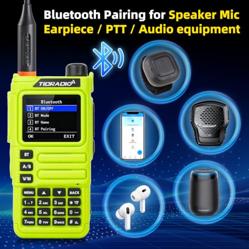 Handheld Ham Radio with GPS APRS Bluetooth Spectrum NOAA Weather - Green 1Pack Antenna