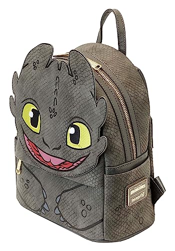 9-Inch Loungefly How to Train Your Dragon Toothless Mini Backpack, Cosplay Bag with Moving Wings