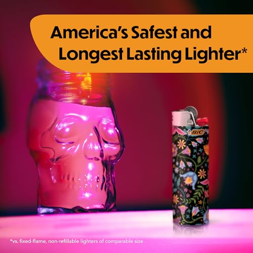 BIC Maxi Pocket Lighter - Special Edition Bohemian Collection, Assorted Designs, 50 Pack